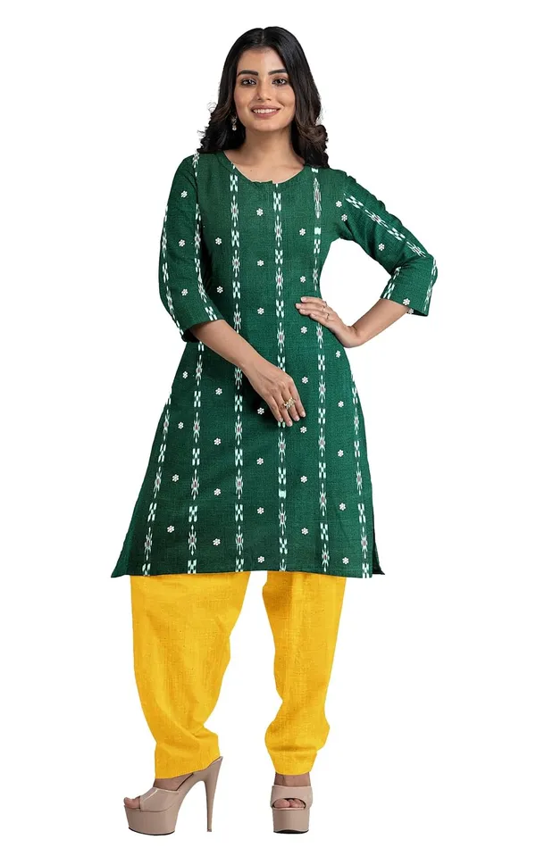 Multicolor_Pure_Cotton_Sambalpuri_Handloom_Dress_Material_With_Dupatta_Bottom_Wear_3_Piece_Set
