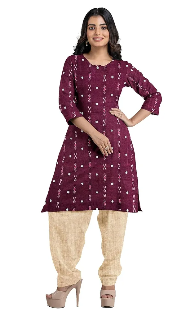 Multicolor_Pure_Cotton_Sambalpuri_Handloom_Dress_Material_With_Dupatta_Bottom_Wear_3_Piece_Set