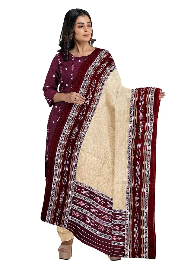 Multicolor_Pure_Cotton_Sambalpuri_Handloom_Dress_Material_With_Dupatta_Bottom_Wear_3_Piece_Set