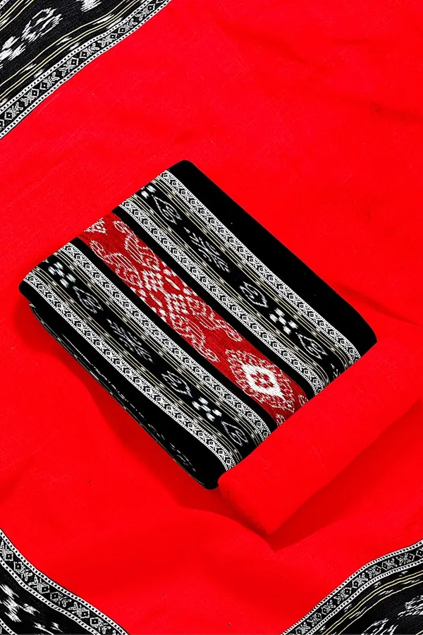 Multicolor_Pure_Cotton_Sambalpuri_Handloom_Dress_Material_With_Dupatta_Bottom_Wear_3_Piece_Set