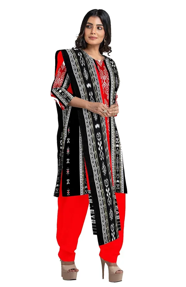 Multicolor_Pure_Cotton_Sambalpuri_Handloom_Dress_Material_With_Dupatta_Bottom_Wear_3_Piece_Set