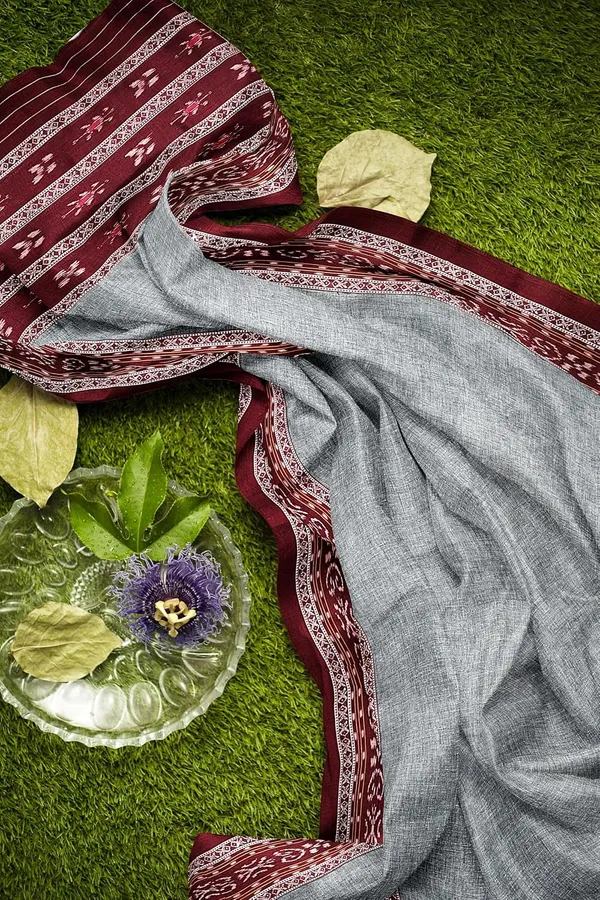 Multicolor_Pure_Cotton_Sambalpuri_Handloom_Dress_Material_With_Dupatta_Bottom_Wear_3_Piece_Set