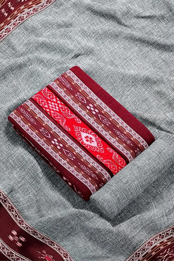 Multicolor_Pure_Cotton_Sambalpuri_Handloom_Dress_Material_With_Dupatta_Bottom_Wear_3_Piece_Set