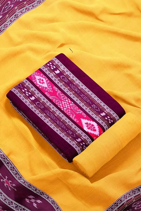 Multicolor_Pure_Cotton_Sambalpuri_Handloom_Dress_Material_With_Dupatta_Bottom_Wear_3_Piece_Set