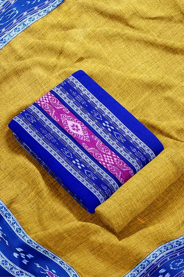 Multicolor_Pure_Cotton_Sambalpuri_Handloom_Dress_Material_With_Dupatta_Bottom_Wear_3_Piece_Set