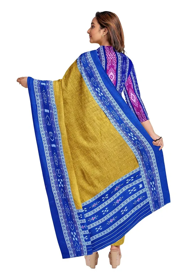 Multicolor_Pure_Cotton_Sambalpuri_Handloom_Dress_Material_With_Dupatta_Bottom_Wear_3_Piece_Set