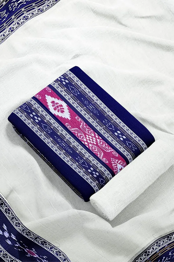 Multicolor_Pure_Cotton_Sambalpuri_Handloom_Dress_Material_With_Dupatta_Bottom_Wear_3_Piece_Set