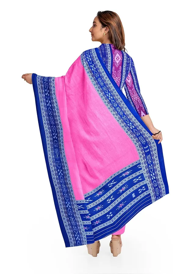 Multicolor_Pure_Cotton_Sambalpuri_Handloom_Dress_Material_With_Dupatta_Bottom_Wear_3_Piece_Set