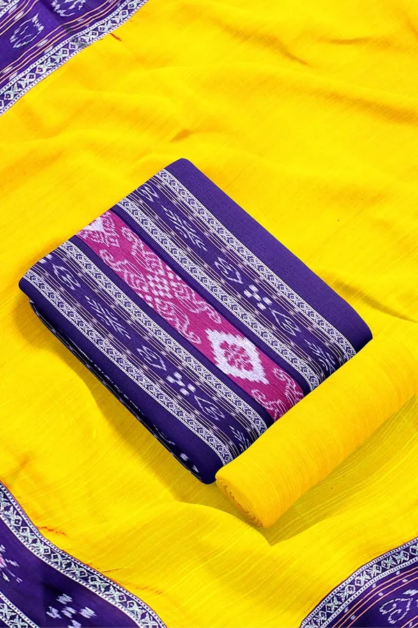 Multicolor_Pure_Cotton_Sambalpuri_Handloom_Dress_Material_With_Dupatta_Bottom_Wear_3_Piece_Set
