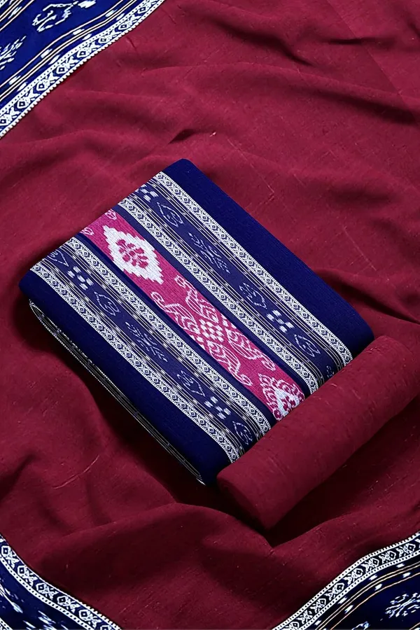 Multicolor_Pure_Cotton_Sambalpuri_Handloom_Dress_Material_With_Dupatta_Bottom_Wear_3_Piece_Set
