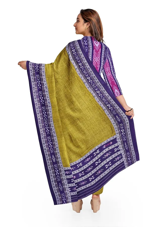 Multicolor_Pure_Cotton_Sambalpuri_Handloom_Dress_Material_With_Dupatta_Bottom_Wear_3_Piece_Set