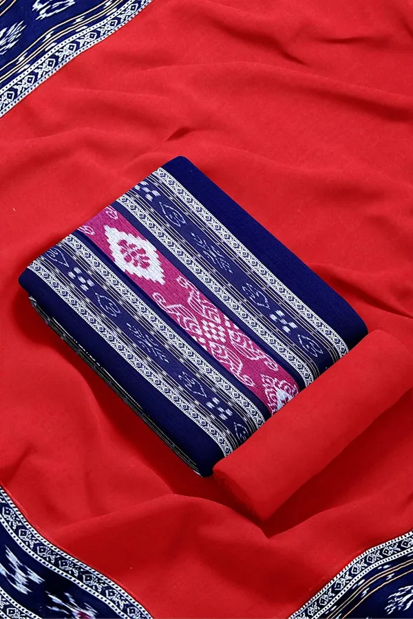 Multicolor_Pure_Cotton_Sambalpuri_Handloom_Dress_Material_With_Dupatta_Bottom_Wear_3_Piece_Set