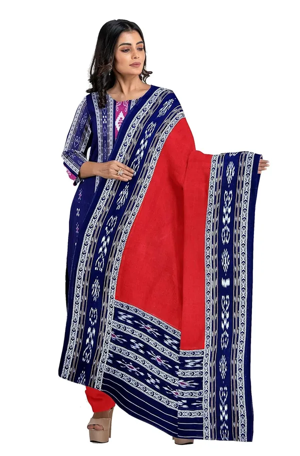 Multicolor_Pure_Cotton_Sambalpuri_Handloom_Dress_Material_With_Dupatta_Bottom_Wear_3_Piece_Set