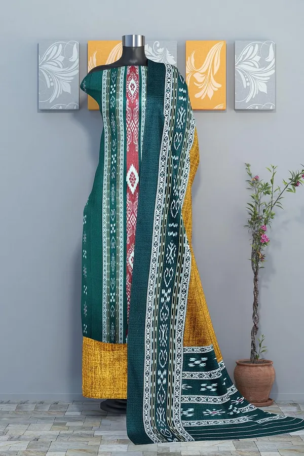 Multicolor_Pure_Cotton_Sambalpuri_Handloom_Dress_Material_With_Dupatta_Bottom_Wear_3_Piece_Set