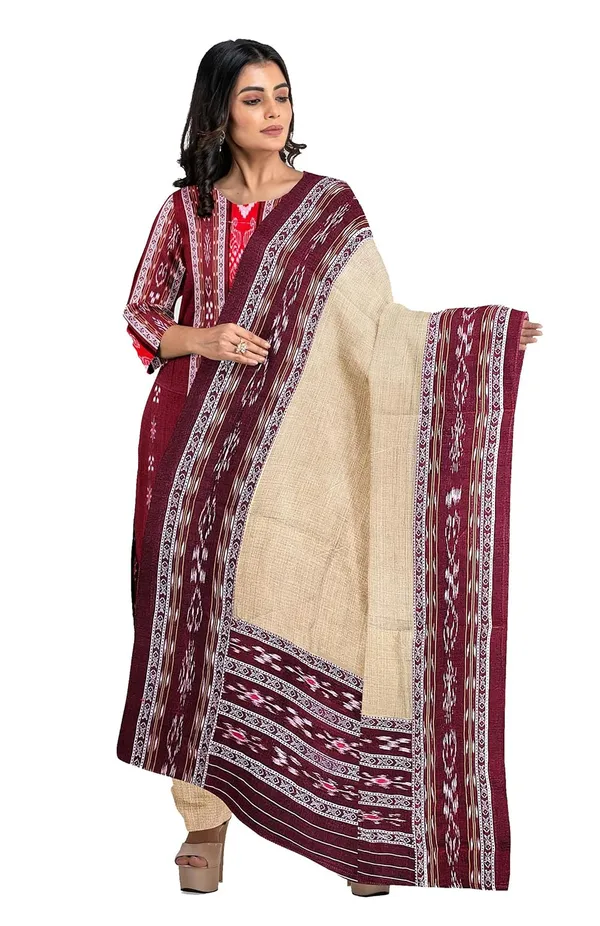 Multicolor_Pure_Cotton_Sambalpuri_Handloom_Dress_Material_With_Dupatta_Bottom_Wear_3_Piece_Set