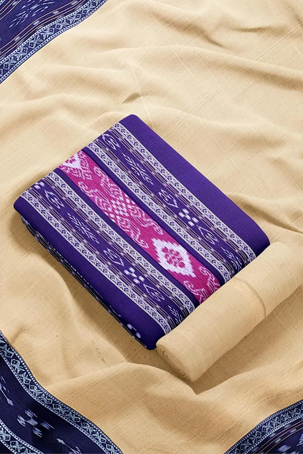 Multicolor_Pure_Cotton_Sambalpuri_Handloom_Dress_Material_With_Dupatta_Bottom_Wear_3_Piece_Set