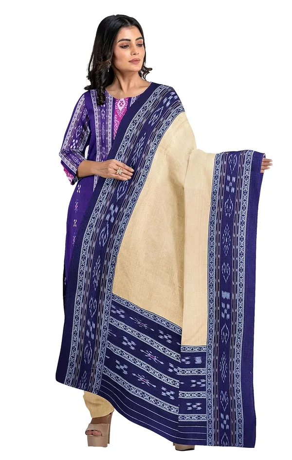 Multicolor_Pure_Cotton_Sambalpuri_Handloom_Dress_Material_With_Dupatta_Bottom_Wear_3_Piece_Set