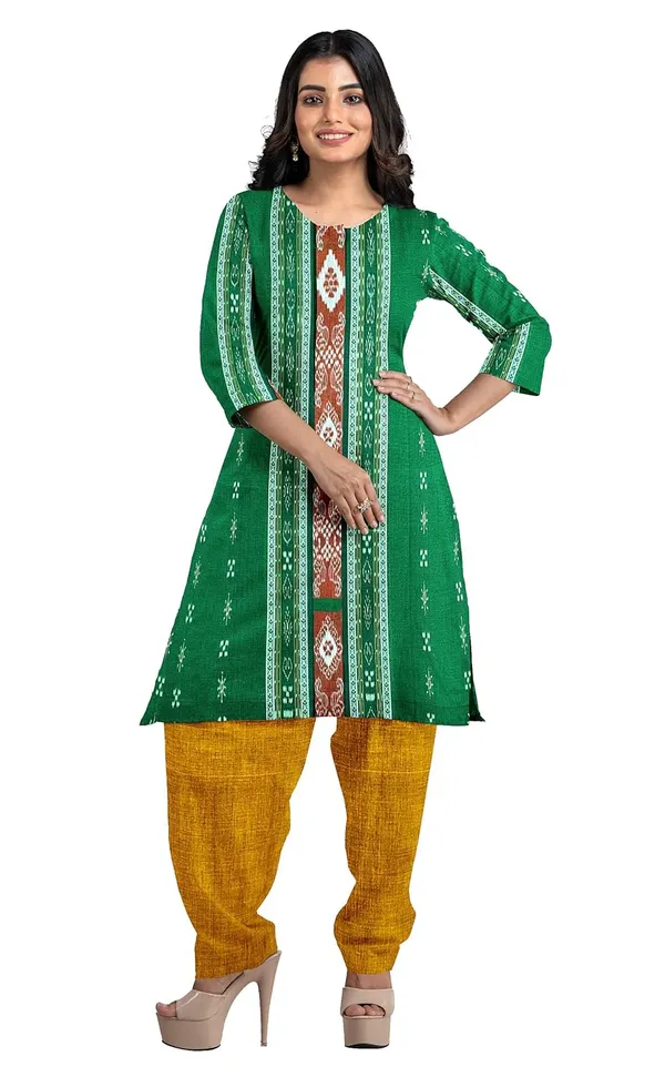 Multicolor_Pure_Cotton_Sambalpuri_Handloom_Dress_Material_With_Dupatta_Bottom_Wear_3_Piece_Set