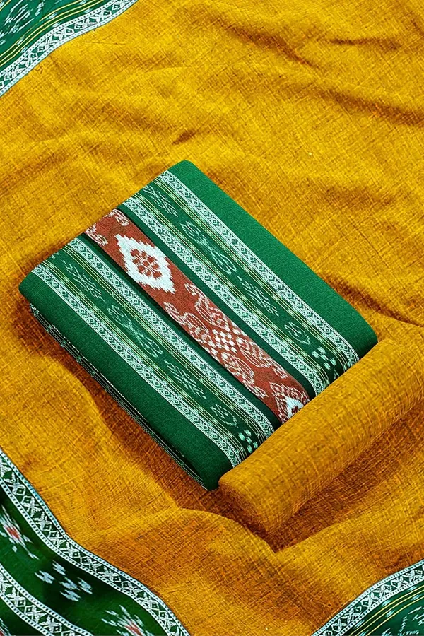 Multicolor_Pure_Cotton_Sambalpuri_Handloom_Dress_Material_With_Dupatta_Bottom_Wear_3_Piece_Set