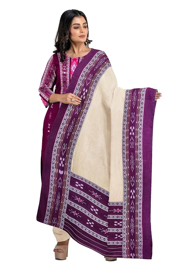Multicolor_Pure_Cotton_Sambalpuri_Handloom_Dress_Material_With_Dupatta_Bottom_Wear_3_Piece_Set