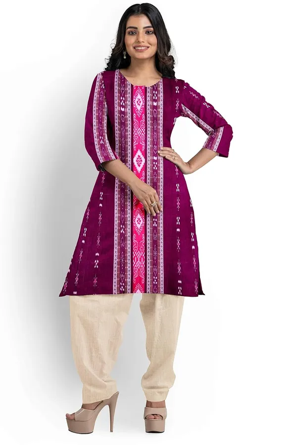 Multicolor_Pure_Cotton_Sambalpuri_Handloom_Dress_Material_With_Dupatta_Bottom_Wear_3_Piece_Set