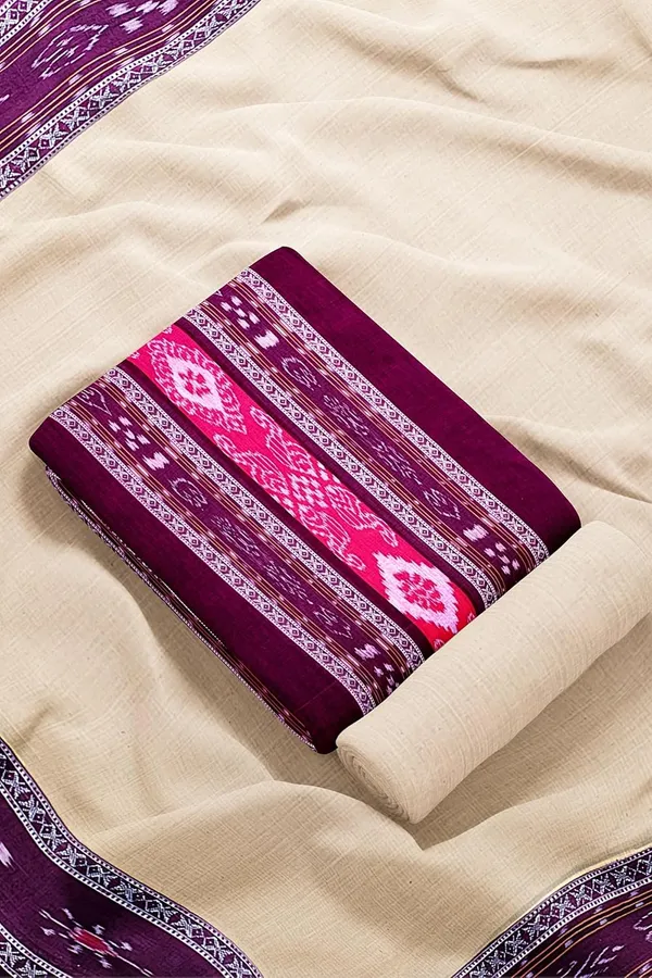 Multicolor_Pure_Cotton_Sambalpuri_Handloom_Dress_Material_With_Dupatta_Bottom_Wear_3_Piece_Set