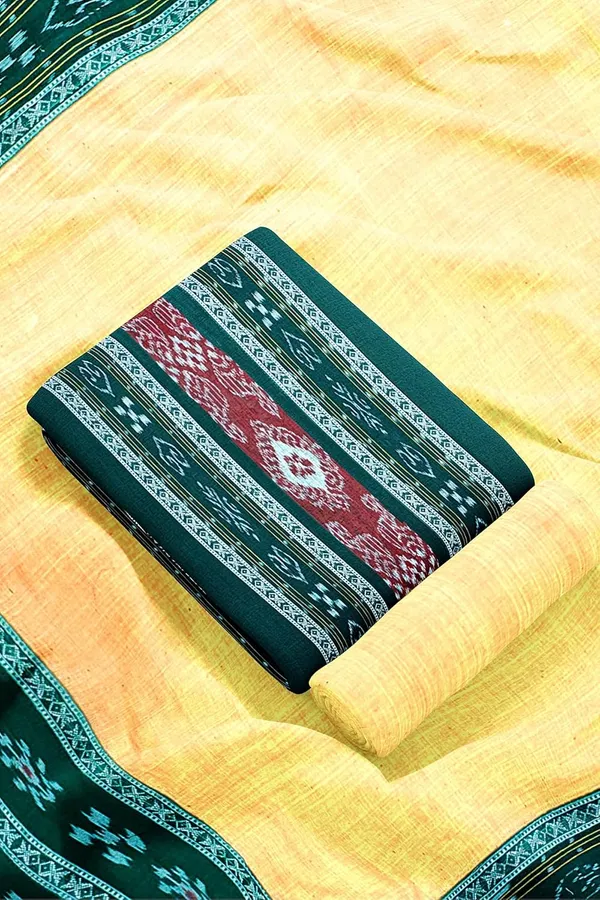 Multicolor_Pure_Cotton_Sambalpuri_Handloom_Dress_Material_With_Dupatta_Bottom_Wear_3_Piece_Set