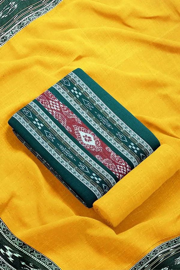 Multicolor_Pure_Cotton_Sambalpuri_Handloom_Dress_Material_With_Dupatta_Bottom_Wear_3_Piece_Set