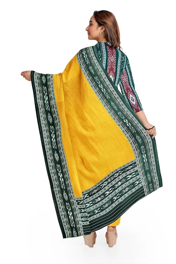 Multicolor_Pure_Cotton_Sambalpuri_Handloom_Dress_Material_With_Dupatta_Bottom_Wear_3_Piece_Set