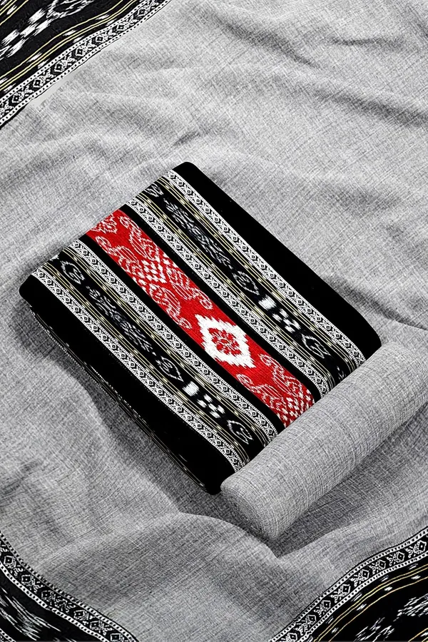 Multicolor_Pure_Cotton_Sambalpuri_Handloom_Dress_Material_With_Dupatta_Bottom_Wear_3_Piece_Set