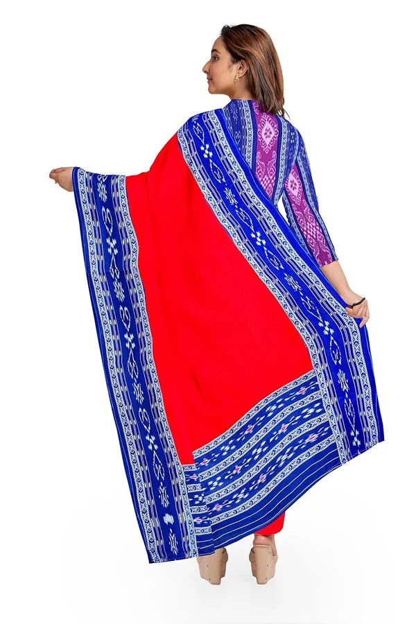 Multicolor_Pure_Cotton_Sambalpuri_Handloom_Dress_Material_With_Dupatta_Bottom_Wear_3_Piece_Set