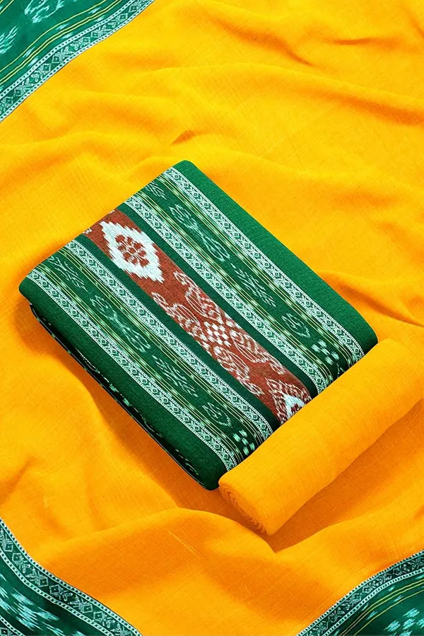 Multicolor_Pure_Cotton_Sambalpuri_Handloom_Dress_Material_With_Dupatta_Bottom_Wear_3_Piece_Set