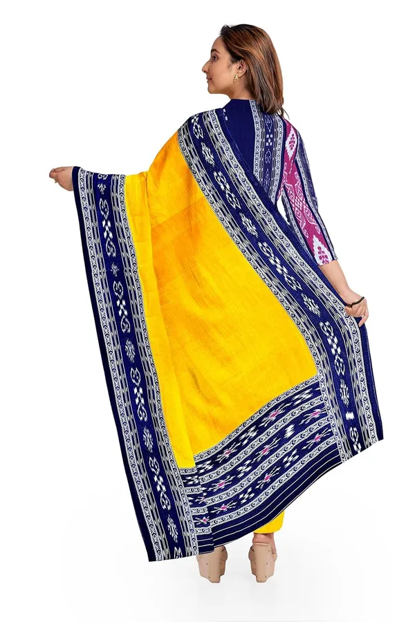 Multicolor_Pure_Cotton_Sambalpuri_Handloom_Dress_Material_With_Dupatta_Bottom_Wear_3_Piece_Set
