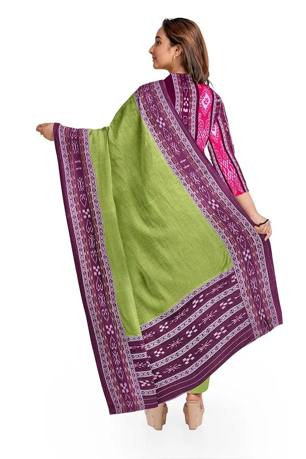 Multicolor_Pure_Cotton_Sambalpuri_Handloom_Dress_Material_With_Dupatta_Bottom_Wear_3_Piece_Set