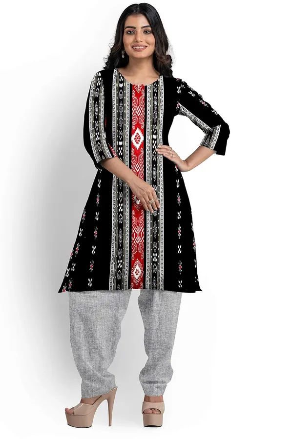 Multicolor_Pure_Cotton_Sambalpuri_Handloom_Dress_Material_With_Dupatta_Bottom_Wear_3_Piece_Set