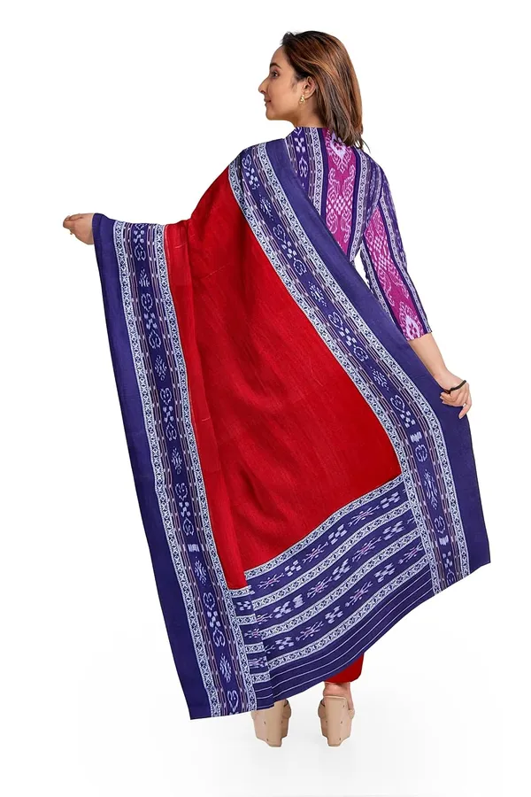 Multicolor_Pure_Cotton_Sambalpuri_Handloom_Dress_Material_With_Dupatta_Bottom_Wear_3_Piece_Set