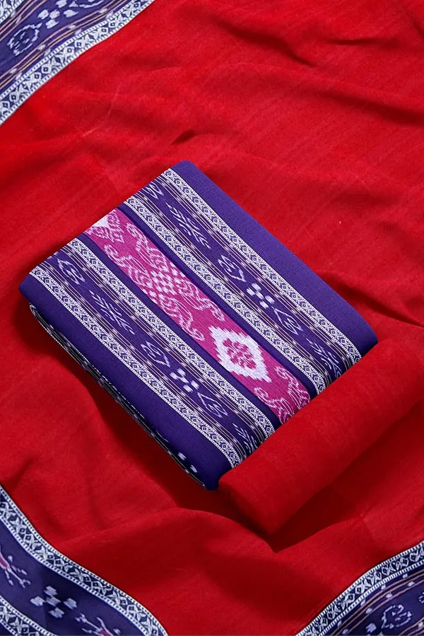 Multicolor_Pure_Cotton_Sambalpuri_Handloom_Dress_Material_With_Dupatta_Bottom_Wear_3_Piece_Set