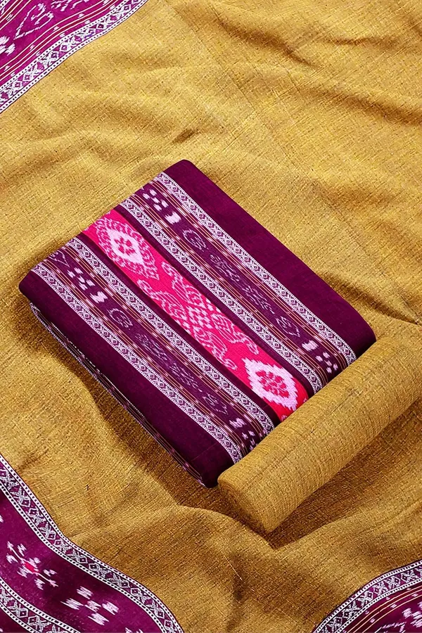 Multicolor_Pure_Cotton_Sambalpuri_Handloom_Dress_Material_With_Dupatta_Bottom_Wear_3_Piece_Set