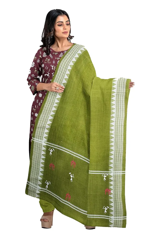 Multicolor_Pure_Cotton_Sambalpuri_Handloom_Dress_Material_With_Dupatta_Bottom_Wear_3_Piece_Set