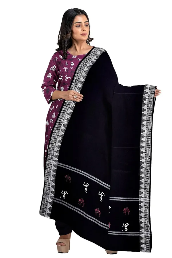 Multicolor_Pure_Cotton_Sambalpuri_Handloom_Dress_Material_With_Dupatta_Bottom_Wear_3_Piece_Set