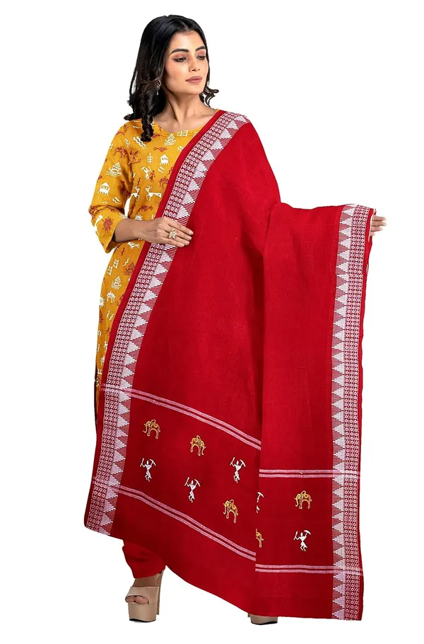 Multicolor_Pure_Cotton_Sambalpuri_Handloom_Dress_Material_With_Dupatta_Bottom_Wear_3_Piece_Set