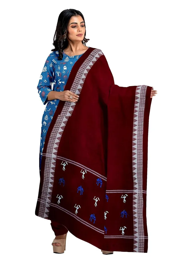 Multicolor_Pure_Cotton_Sambalpuri_Handloom_Dress_Material_With_Dupatta_Bottom_Wear_3_Piece_Set
