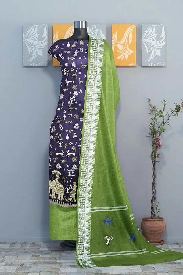 Multicolor_Pure_Cotton_Sambalpuri_Handloom_Dress_Material_With_Dupatta_Bottom_Wear_3_Piece_Set