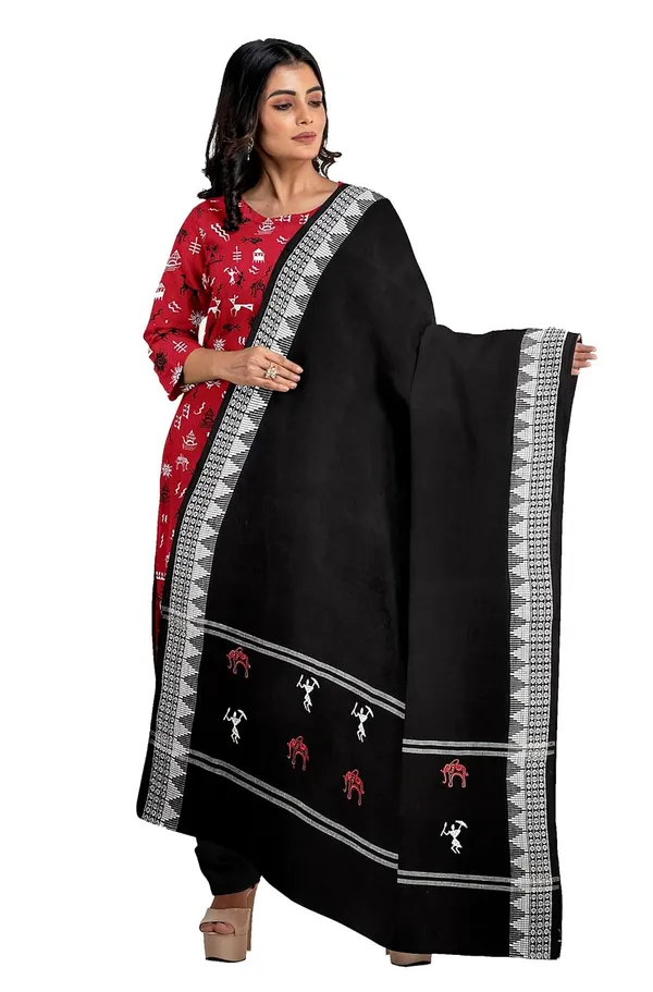 Multicolor_Pure_Cotton_Sambalpuri_Handloom_Dress_Material_With_Dupatta_Bottom_Wear_3_Piece_Set