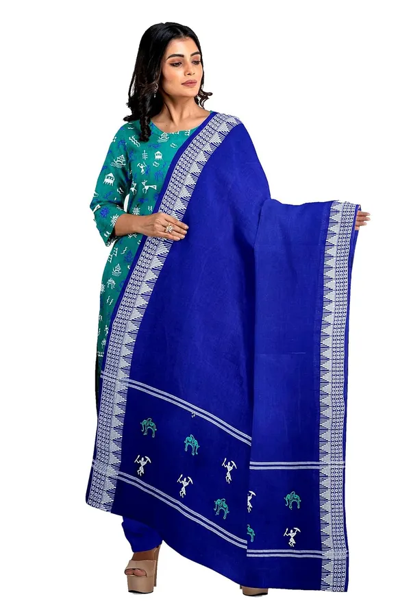 Multicolor_Pure_Cotton_Sambalpuri_Handloom_Dress_Material_With_Dupatta_Bottom_Wear_3_Piece_Set