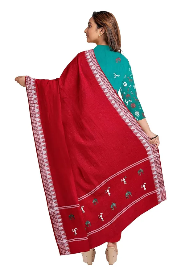 Multicolor_Pure_Cotton_Sambalpuri_Handloom_Dress_Material_With_Dupatta_Bottom_Wear_3_Piece_Set