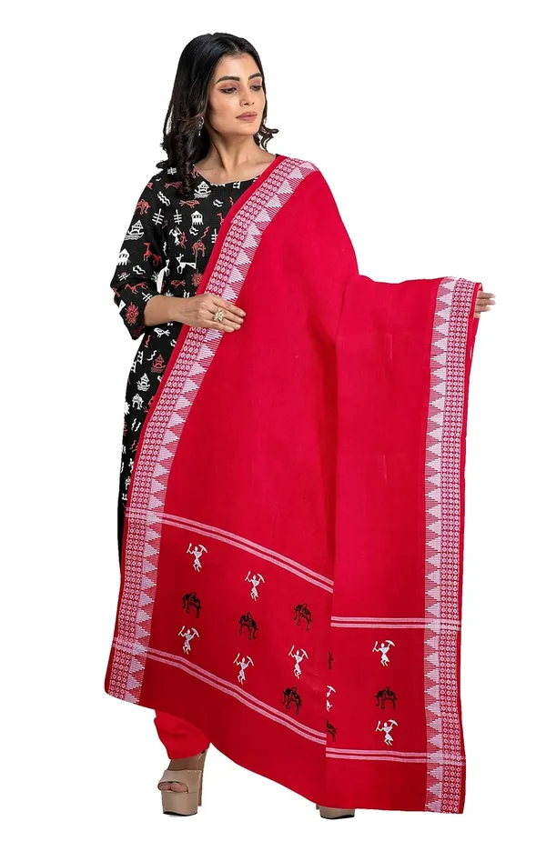 Multicolor_Pure_Cotton_Sambalpuri_Handloom_Dress_Material_With_Dupatta_Bottom_Wear_3_Piece_Set