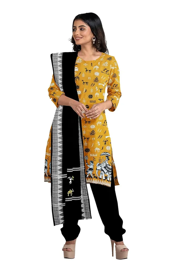 Multicolor_Pure_Cotton_Sambalpuri_Handloom_Dress_Material_With_Dupatta_Bottom_Wear_3_Piece_Set