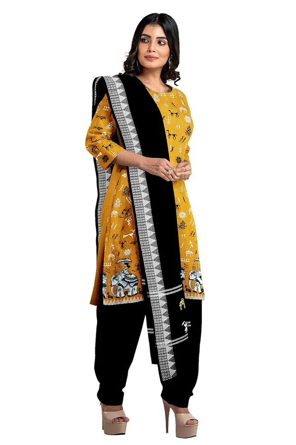 Multicolor_Pure_Cotton_Sambalpuri_Handloom_Dress_Material_With_Dupatta_Bottom_Wear_3_Piece_Set