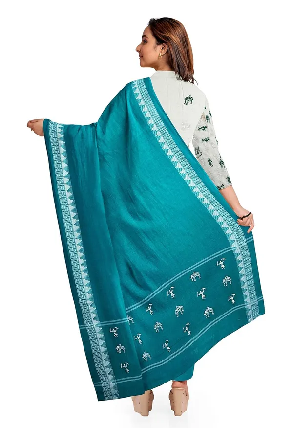 Multicolor_Pure_Cotton_Sambalpuri_Handloom_Dress_Material_With_Dupatta_Bottom_Wear_3_Piece_Set